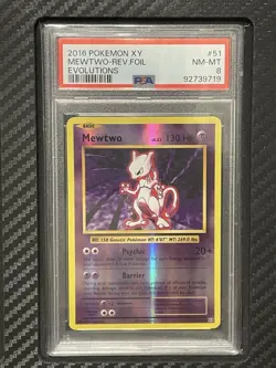 2016 PSA 8 Mewtwo Reverse Foil #51 Pokemon TCG XY Evolutions - Image 1