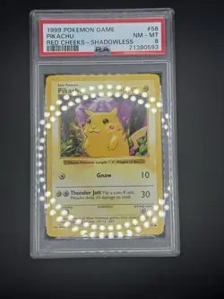 Pokemon TCG - Pikachu Red Cheeks 58/102 Base Set Shadowless PSA 8 - Image 2