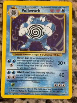 Pokemon TCG Poliwrath Base Set 13/102 Holo 1999-2000 Wizards Base Set Copyright - Image 1
