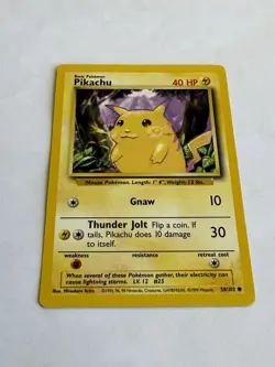Vintage Pokemon Base Set Pikachu 58/102 Non-Holo LP - Image 2