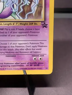 Pokemon TCG Mewtwo #12 Black Star Promo Non Holo Rare WOTC VTG 1999 LP- - Image 4