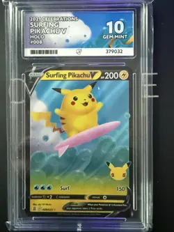 Surfing Pikachu V 008/025 | Celebrations | Ace 10 | Pokemon TCG - Image 1