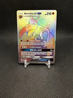 2019 Pokemon Sun and Moon Unified Minds Aerodactyl GX Secret Rare 244/236 - Image 1