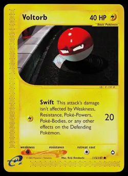 Pokemon Card - Voltorb Aquapolis 115 Common - Image 1