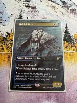 Baleful Strix (Borderless) [Commander Bloomburrow] MTG NM - Image 1