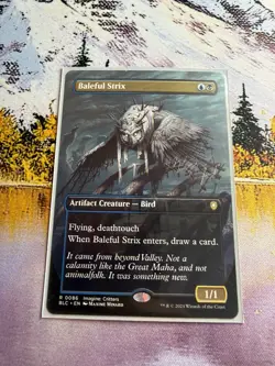 Baleful Strix (Borderless) [Commander Bloomburrow] MTG NM - Image 3