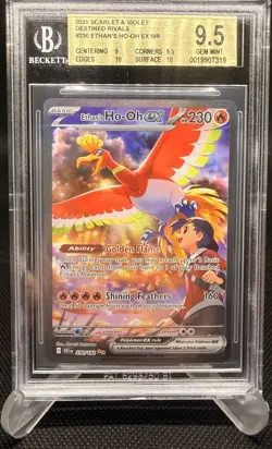 Pokemon Ethan's Ho-Oh ex Sv10 Destined Rivals SIR Holo 230/182 BGS 9.5 230 HP - Image 1