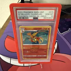 2022 POKEMON SWSH BLACK STAR PROMO #075 SPECIAL DELIVERY CHARIZARD-HOLO PSA 10 - Image 1