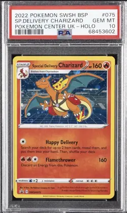 2022 POKEMON SWSH BLACK STAR PROMO #075 SPECIAL DELIVERY CHARIZARD-HOLO PSA 10 - Image 3