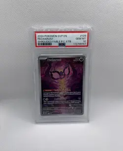 Pecharunt SVP EN 129 Shrouded Fable Pokemon Center Stamped ETB Promo PSA 10 - Image 1