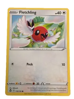 Excellent: 2022 Pokemon TCG Fletchling 150 Silver Tempest Regular Common - Image 1