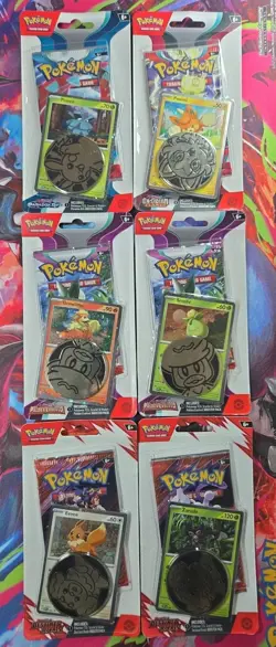 (6) Pokemon - Destined Rivals & Paldea Evolved Promo Blister Pack Lot - SEALED - Image 1