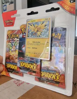SEALED DISPLAY - 12x Pokemon TCG: Surging Sparks 3-Pack Blister Zapdos/Quagsire - Image 5