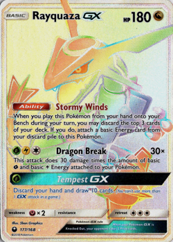 Rayquaza GX 177/168 Pokemon Celestial Storm Secret Rare NM - Image 2