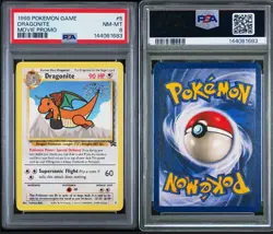 1999 POKEMON GAME MOVIE PROMO #5 DRAGONITE PSA 8 - Image 3