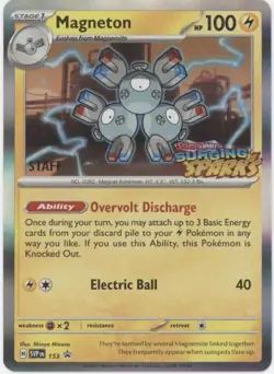 Magneton Pokemon Surging Sparks Staff Promo #153 - Image 1
