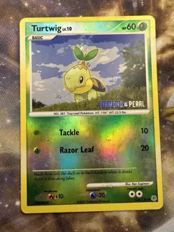 Turtwig 103/130 | Diamond and Pearl Stamped Holo | 2007 English Pokemon MP - Image 1
