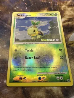 Turtwig 103/130 | Diamond and Pearl Stamped Holo | 2007 English Pokemon MP - Image 3
