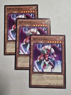 Yugioh! 3x Santa Claws MZMU-EN079 Rare 1st Ed NM - Image 1