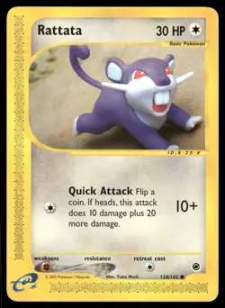 Pokemon Cards Rattata 128/165 Expedition Base Set WOTC Common LP *2 - Image 1