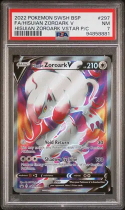 PSA 7 Hisuian Zoroark V SWSH297 SWSH: Sword & Shield Promo Cards Holo - Image 1