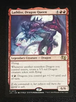MTG Foundations Jumpstart Lathliss, Dragon Queen Anime 0074 NM Rare - Image 1
