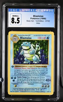 1999 Pokemon Base Set Shadowless 1st Edition Blastoise #2 CGC 8.5 NM/MINT THICK - Image 1