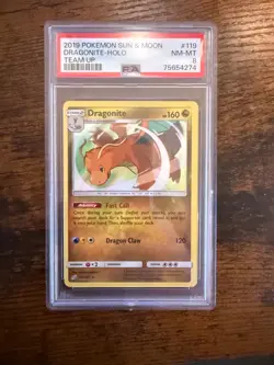 2019 Pokemon Sun & Moon Team Up Dragonite 119/181 Holo Rare 119/181 PSA 8 - Image 1