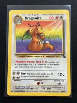 Dragonite #19/62 - Pokemon Fossil - 1999 WotC - Non-Holo - Rare - LP - Image 2