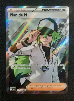 Carte Pokemon : Plan De N Full Art 2025 Foudre Noire 163/086 NM 🇲🇫 - Image 1