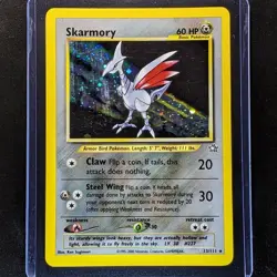 Skarmory 13/111 Neo Genesis Unlimited Holo Rare SWIRL English Pokemon 2000 - LP - Image 1
