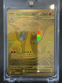 Gold Mega Charzard X ex 130 Pokemon Phantasmal Flames MHR SIR RARE - Image 1
