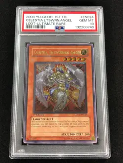Yugioh 2008 Celestia Lightsworn Angel 1st LODT-EN024 PSA 10 Ultimate Rare - Image 1