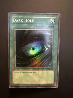 Yugioh Dark Hole LOB-052 Super Rare Unlimited Edition Lightly Played - Image 1