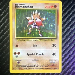 Pokemon TCG Base Set Hitmonchan Card #007/102 - Image 1