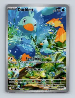 Ducklett 109 2025 Pokemon S&V White Flare Full Art Illustration Rare Card NM (a) - Image 1