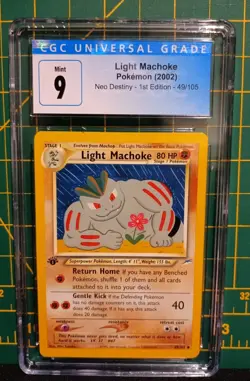 CGC 9 MINT Light Machoke Neo Destiny 1st Edition 49/105 Pokemon Card WOTC - Image 1