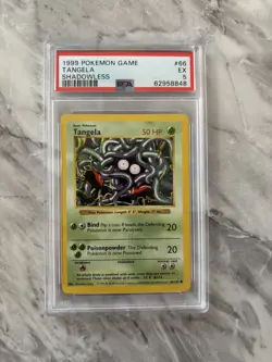 Base Set Shadowless TANGELA #66/102 PSA 5 1999 Pokemon Card Game - Image 1