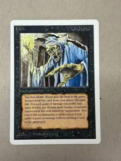 MTG Lich, Unlimited, Lightly Played, English Excellent! See Pics! BB - Image 2