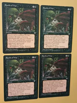 Magic the Gathering MTG Ice Age SPOILS OF WAR X 4 LP/EX Rare 1995! - Image 1