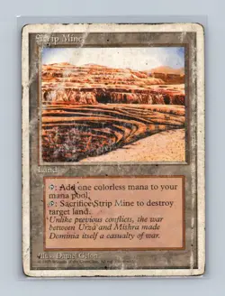 Strip Mine 189 Uncommon Fourth Edition Magic: The Gathering Damaged - Image 1