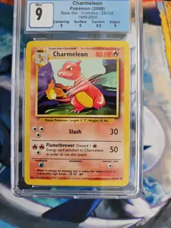 Pokemon Base Set Charmeleon 24/102 Uncommon 1999-2000 CGC 9 Mint with Subgrades - Image 3