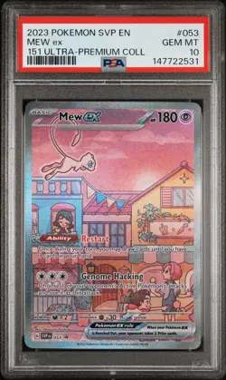 2023 POKEMON SVP EN-SV BLACK STAR PROMO 151 ULTRA-PREM COLL #053 MEW EX PSA 10 - Image 1