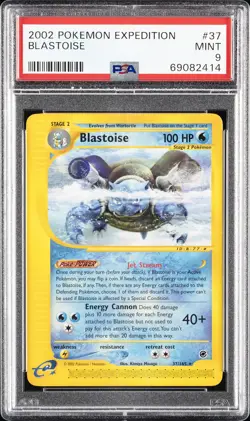 2002 POKEMON EXPEDITION #37 BLASTOISE PSA 9 - Image 1
