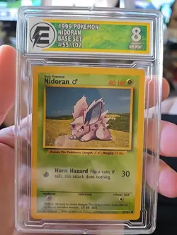 Pokemon 1999 WOTC Nidoran 55/102 Base Set EGC 7 - Image 1