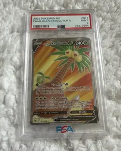 GRADED PSA 9 2022 Pokemon Go FA/Alolan Exeggutor V #071 - Image 1