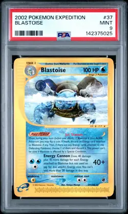 2002 POKEMON EXPEDITION #37 BLASTOISE PSA 9 - Image 1