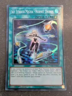 YuGiOh! Sky Striker Mecha - Hornet Drones DASA-EN033 Super Rare 1st Ed - Image 1