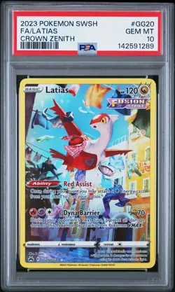 2023 POKEMON SWORD & SHIELD CROWN ZENITH #GG20 FULL ART/LATIAS PSA 10 - Image 1