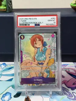 Namco O-Nami Illustration Box Vol.1 OP05-062 One Piece CCG Foil PSA 10 - Image 1